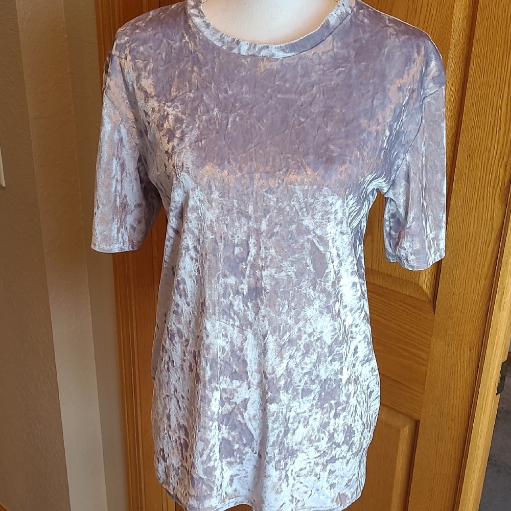 Missguided Oversized Boxy Crushed Velvet Top Size 4